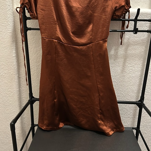 MOTEL Shiny Bronze Mini Dress - Picture 6 of 7